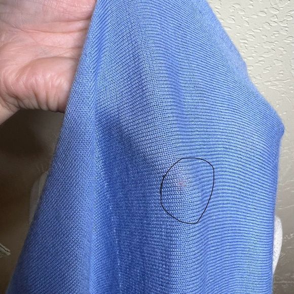 3/$30 Talbots Pullover Sweater Womens SP Blue Pure Merino Wool Draped Neckline - Picture 8 of 8